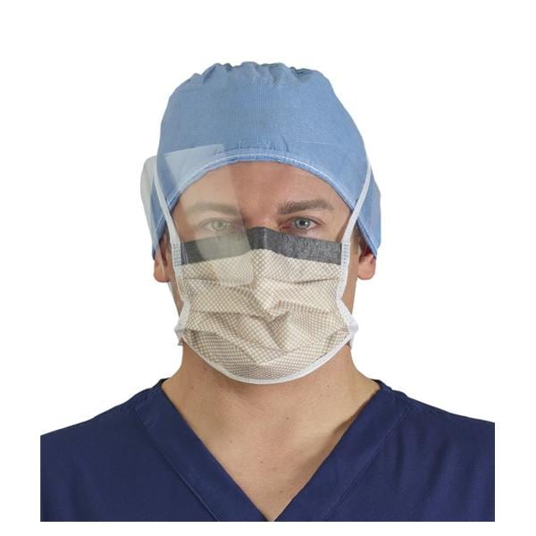 FluidShield Surgical Combination Mask / Shield ASTM 2 AntFg Orang/Blu/Clr 25/Bx, 4 BX/CA