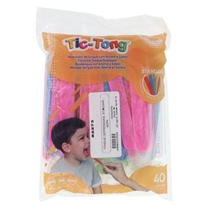 Tic-Tong Flavored Tongue Depressor 5 in x 0.625 in Plastic Non Sterile 40/Pk