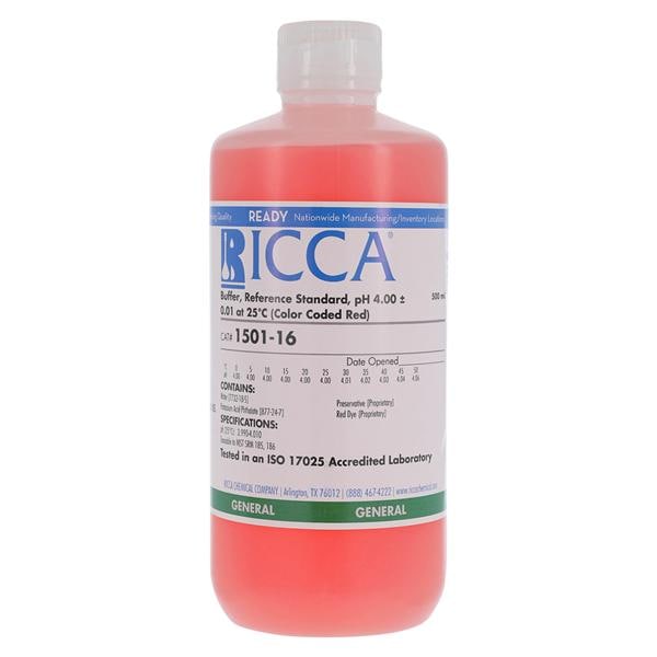 Buffer Reference Red pH 4.0 16oz Ea