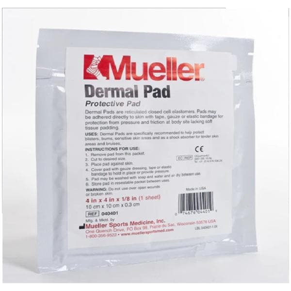 Mueller Reticulated Closed Cell Elastomers Dermal Pad 4x4x1/8" _ Square NAdh Wt