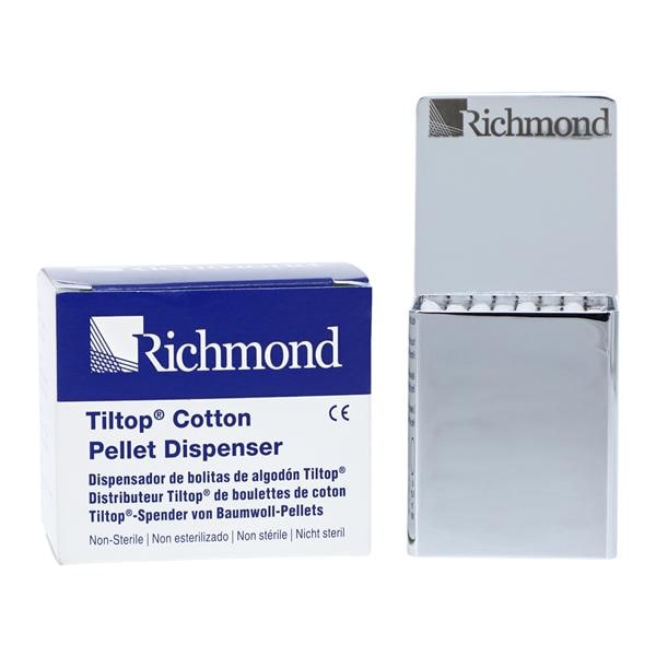 Tiltop Cotton Pellet Dispenser Chrome Metal Ea
