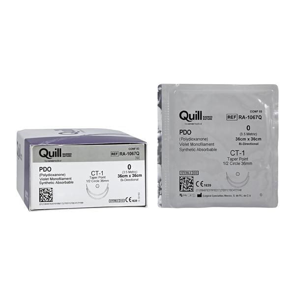 Quill Suture 0 36x36cm Polydioxanone Monofilament HRT36 Violet 12/Bx