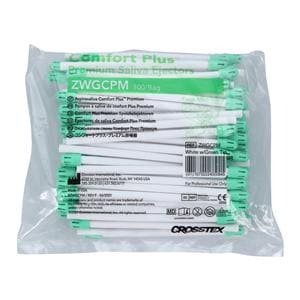 Comfort Plus Saliva Ejectors White Green Tip Mint 100/Bg