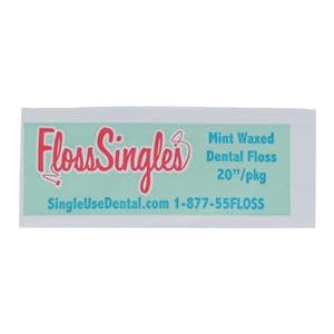 FlossSingles Floss Waxed 20 in Mint Individually Wrapped 1200/Bg