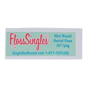 FlossSingles Floss Waxed 20 in Mint Individually Wrapped 1200/Bg, 2 BG/CA