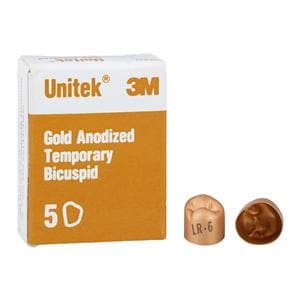 3M™ Unitek™ Gold Anodized Crowns Size 6 1st LRB Replacement Crowns 5/Bx