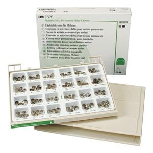 3M Stainless Steel Crowns Size Assorted Permanent Molar Set 96/Bx