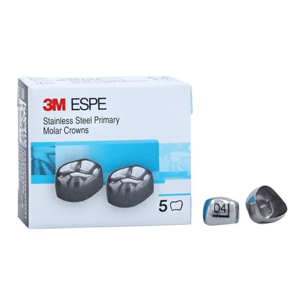 3M™ Stainless Steel Crowns Size DUR4 1st Pri URM Replacement 5/Bx