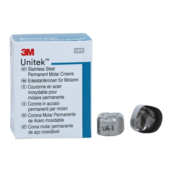 3M™ Unitek™ Stainless Steel Crowns Size 3 1st Perm URM Replacement Crowns 5/Bx