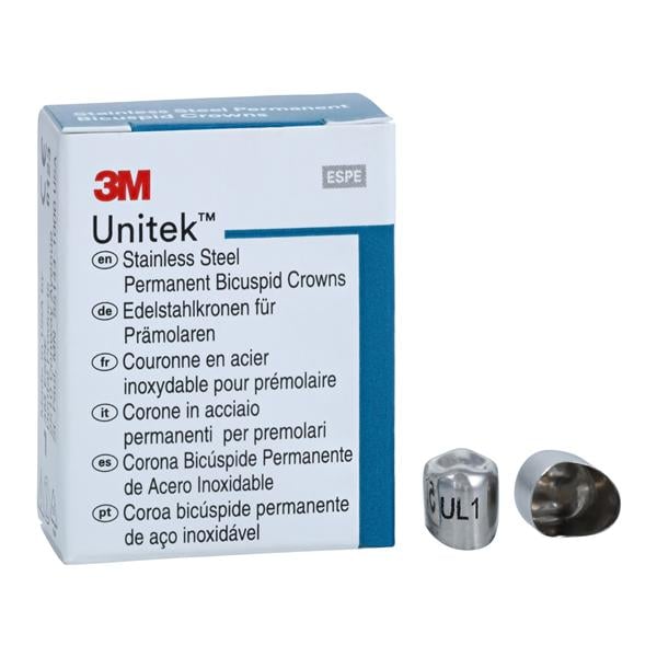 3M™ Unitek™ Stainless Steel Crowns Size 1 1st Perm ULB Replacement Crowns 5/Bx