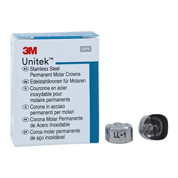 3M™ Unitek™ Stainless Steel Crowns Size 1 1st Perm LLM Replacement 5/Bx