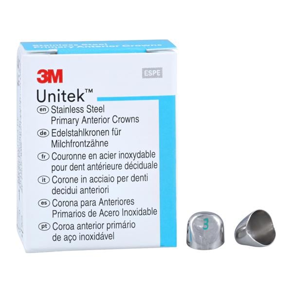 3M™ Unitek™ Stainless Steel Crowns Size 3U Prim Ant Upr Cspd Replacement 5/Bx