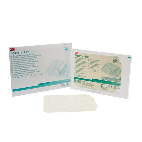 Tegaderm Film Frame Style Dressing 6x8" Sterile Adhesive Adherent Transparent LF, 8 BX/CA