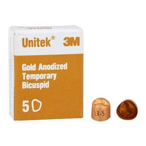 3M™ Unitek™ Gold Anodized Crowns Size 5 1st LRB Replacement Crowns 5/Bx