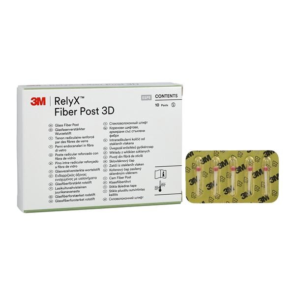 3M™ RelyX™ Metal Free Post 3D Refill Size 2 1.6 mm Red 10/Pk