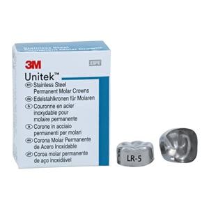 3M™ Unitek™ Stainless Steel Crowns Size 5 1st Perm LRM Replacement Crowns 5/Bx