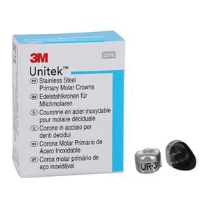 3M™ Unitek™ Stainless Steel Crowns Size 3 1st Pri URM Replacement Crowns 5/Bx