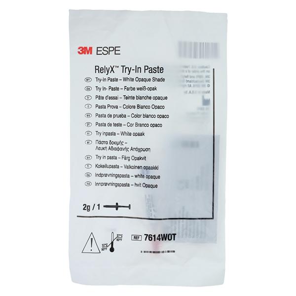 3M RelyX Try-In Paste Cement White Opaque 2 Gm Syringe Refill 2gm/Ea