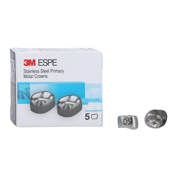 3M™ Stainless Steel Crowns Size DLR5 1st Pri LRM Replacement 5/Bx