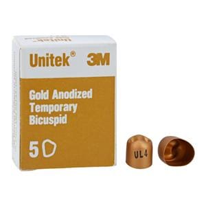 3M™ Unitek™ Gold Anodized Crowns Size 4 1st ULB Replacement Crowns 5/Bx
