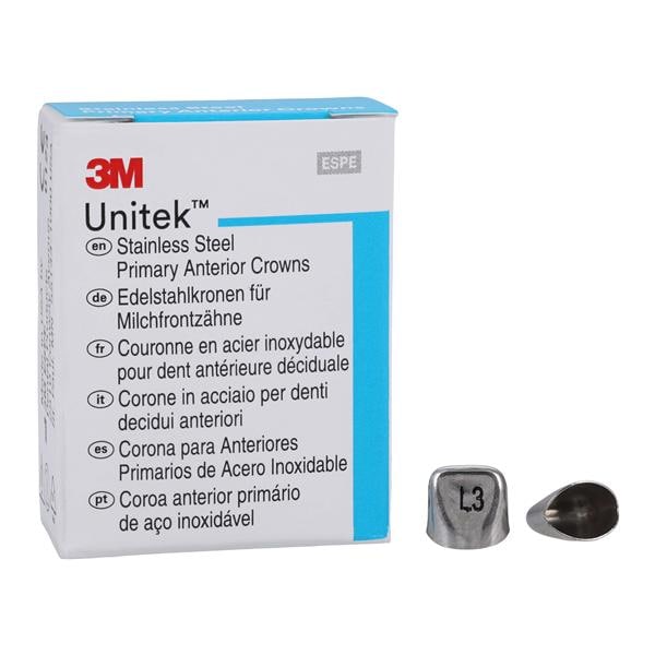 3M™ Unitek™ Stainless Steel Crowns Size 3UL Prim Ant Upr Lft Cntrl Refill 5/Bx