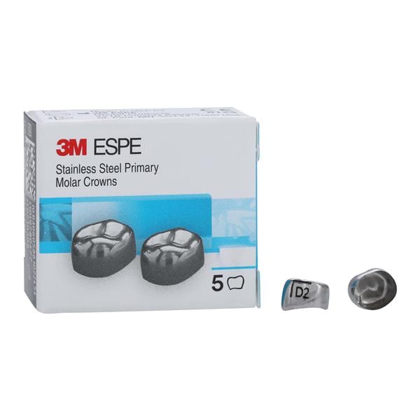 3M™ Stainless Steel Crowns Size DLL2 1st Pri LLM Replacement 5/Bx