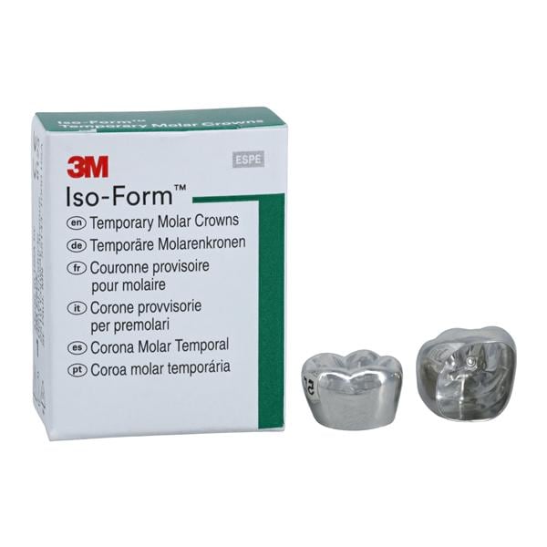 3M™ Iso-Form™ Temporary Metal Crowns Size L68 1st LRM Replacement Crowns 5/Bx