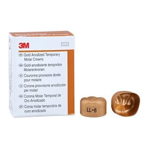 3M™ Unitek™ Gold Anodized Crowns Size 6 1st LLM Replacement Crowns 5/Bx