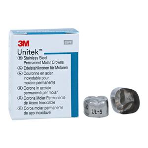 3M™ Unitek™ Stainless Steel Crowns Size 5 1st Perm ULM Replacement Crowns 5/Bx