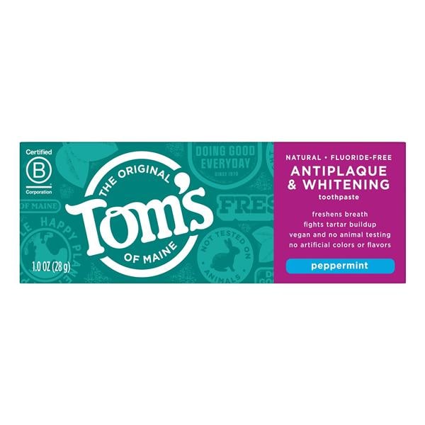 Tom's Antiplaque & Whitening Toothpaste 1 oz Peppermint 48/Ca