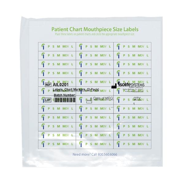 Isolite / Isodry / Isovac Patient Chart Labels 2/Pk