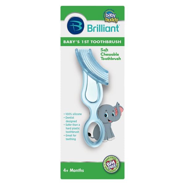 Baby Buddy Toothbrush Blue 4+ Months H Shaped Baby's 1st Toothbrush Ea