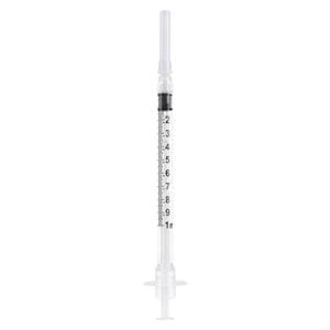 InviroSnap Syringe/Needle TB 1cc 25gx5/8" Safety Fixed Needle 100/Bx