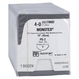 Monotex Suture 4-0 18" Dense Polytetrafluoroethylene Monofilament PS-2 Wt 12/Bx