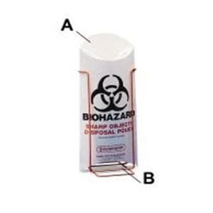 Sharps Biohazard Pouch 10mil 5-1/2x13" White Flap Closure Paperboard 200/Pk