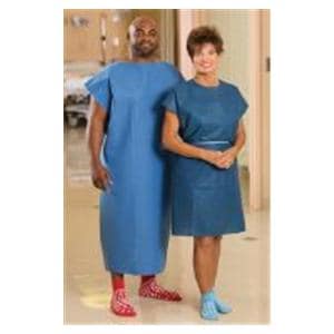 Patient Gown Adult Universal Dark Blue Disposable 50/Ca