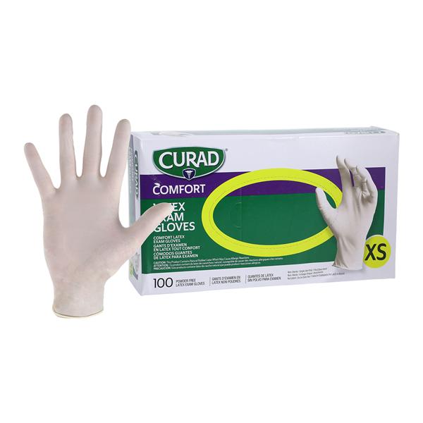 Accucare Latex Exam Gloves X-Small Beige Non-Sterile