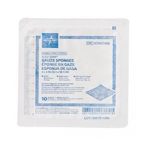 Cotton Gauze Sponge 4x4" 12 Ply Sterile Not Made With Natural Rubber Latex