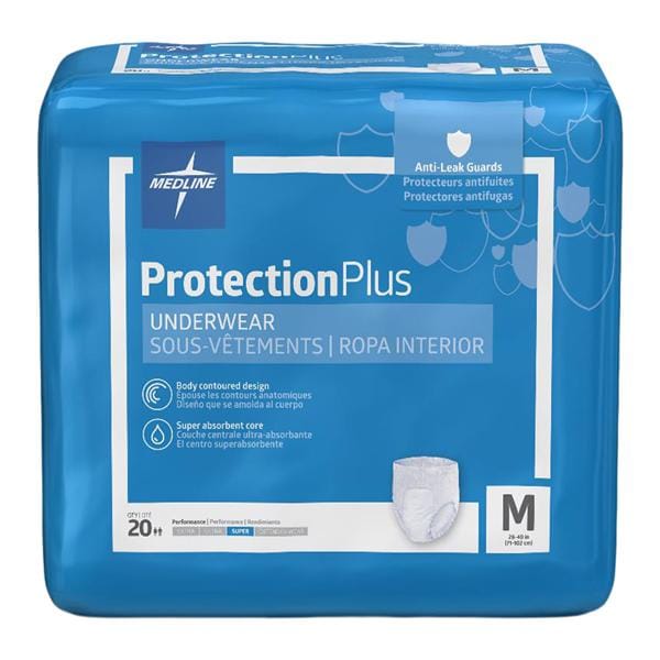 Protection Plus Incontinence Underwear Unisex 28-40 Ult White Odor Control 80/Ca