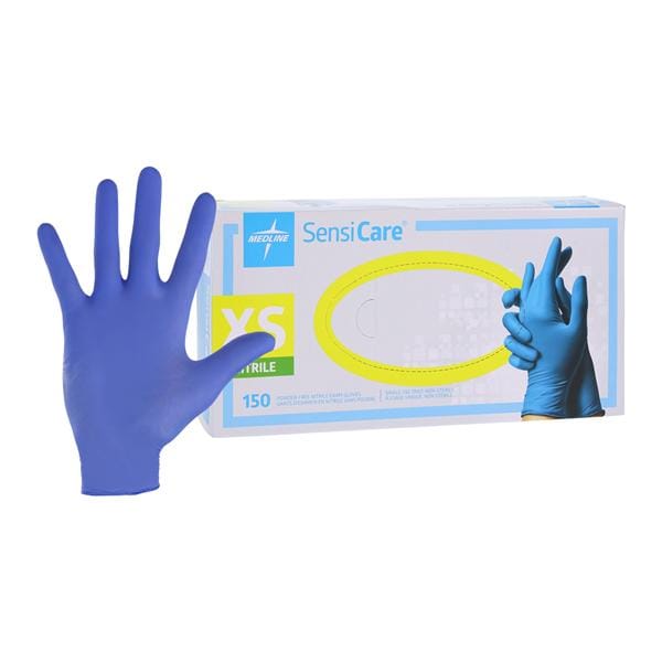 SensiCare Nitrile Exam Gloves X-Small Blue Non-Sterile