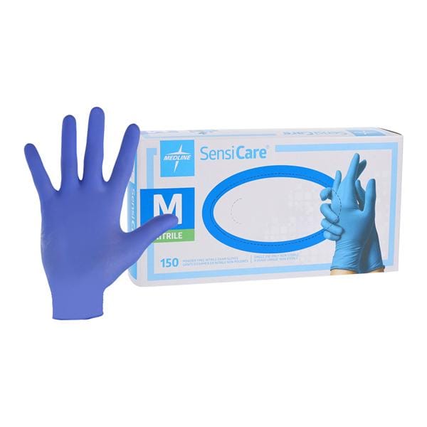 SensiCare Nitrile Exam Gloves Medium Blue Non-Sterile