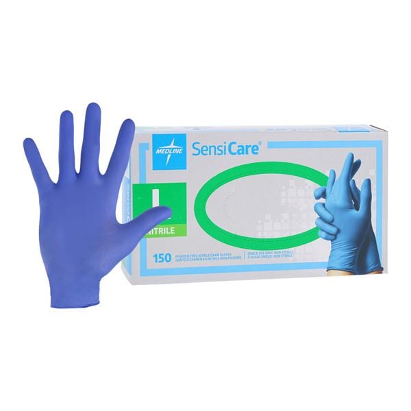 SensiCare Nitrile Exam Gloves Large Blue Non-Sterile