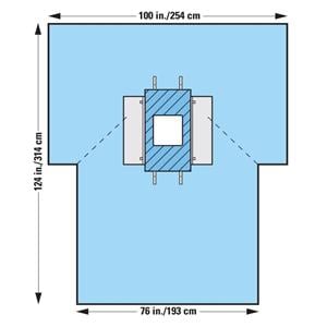 1x76x124" Sterile Laparoscopy Drape 12x13" Fenestrated