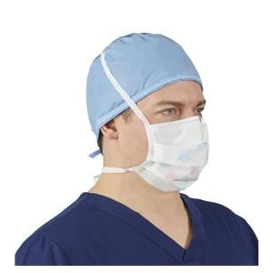 FluidShield Tie On Mask ASTM Level 3 Anti-Fog Orange 50/Bx, 6 BX/CA