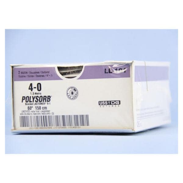 Polysorb Suture 4-0 60" Polyester Braid Undyed 24/Ca