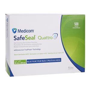 SafeSeal Quattro Sterilization Pouch 3.5 in x 9 in 500/Bx, 6 BX/CA