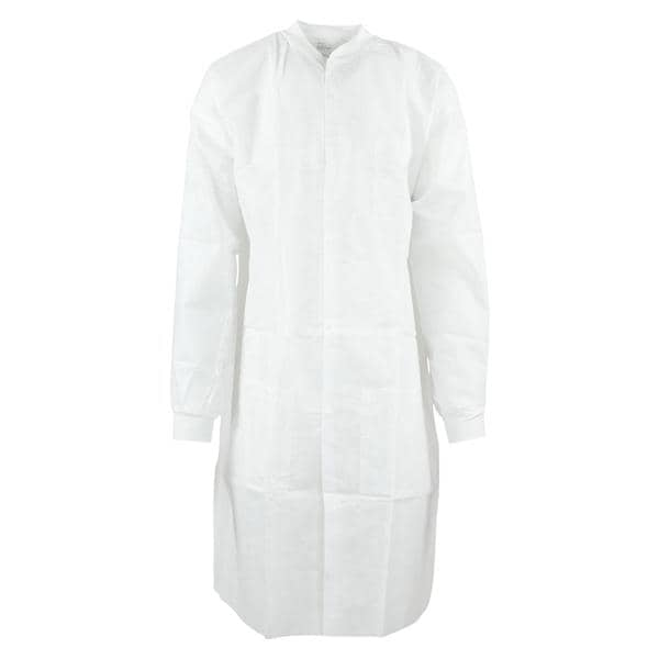 SafeWear High Performance Protective Lab Coat SMS Fbrc Medium White Frost 12/Bg