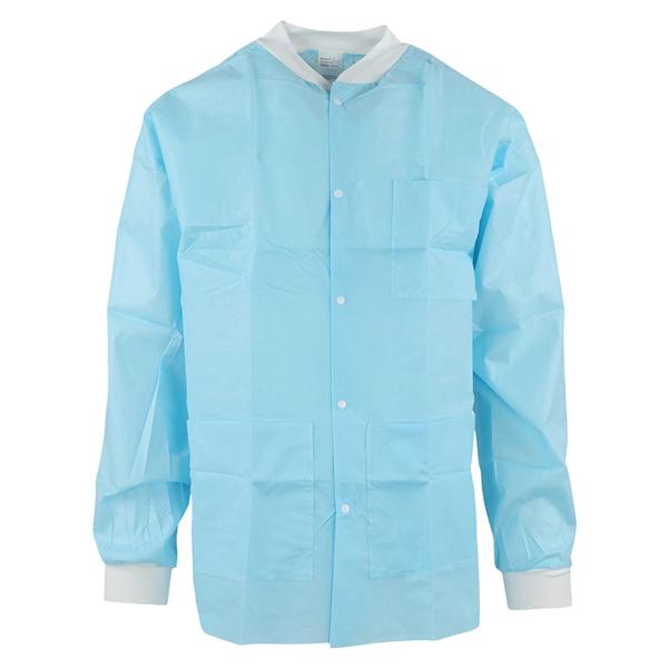 SafeWear Hipster Protective Lab Jacket SMS PP Fbrc X-Large Soft Blue 12/Bg, 5 BG/CA