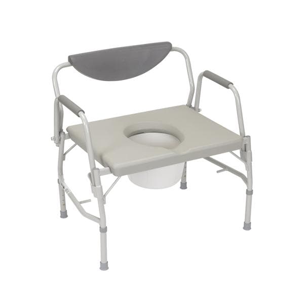 Deluxe Patient Commode 1000lb Capacity Tips Bariatric/Heavy Duty