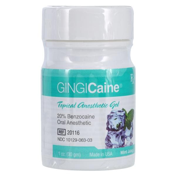 Gingicaine Topical Anesthetic Gel Mint Julep 1oz/Jr